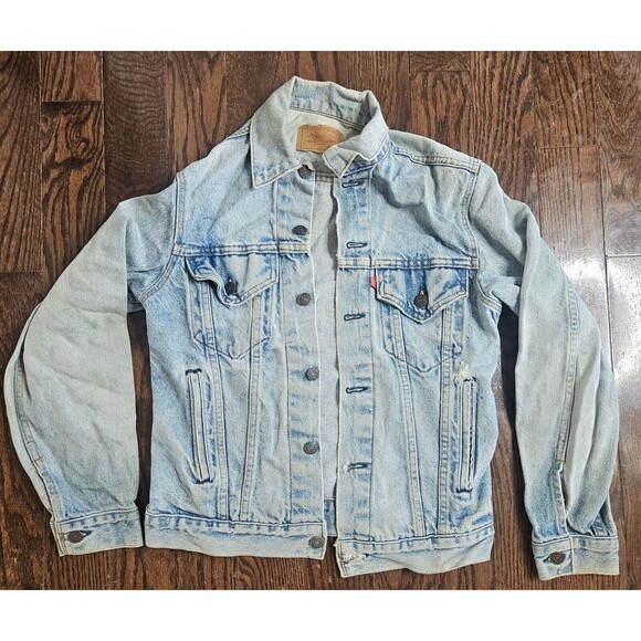 Vintage 1980'S Levi's 70506-0214 denim jacket, made in the USA, size L. cotton blue type Vintage Second Hand